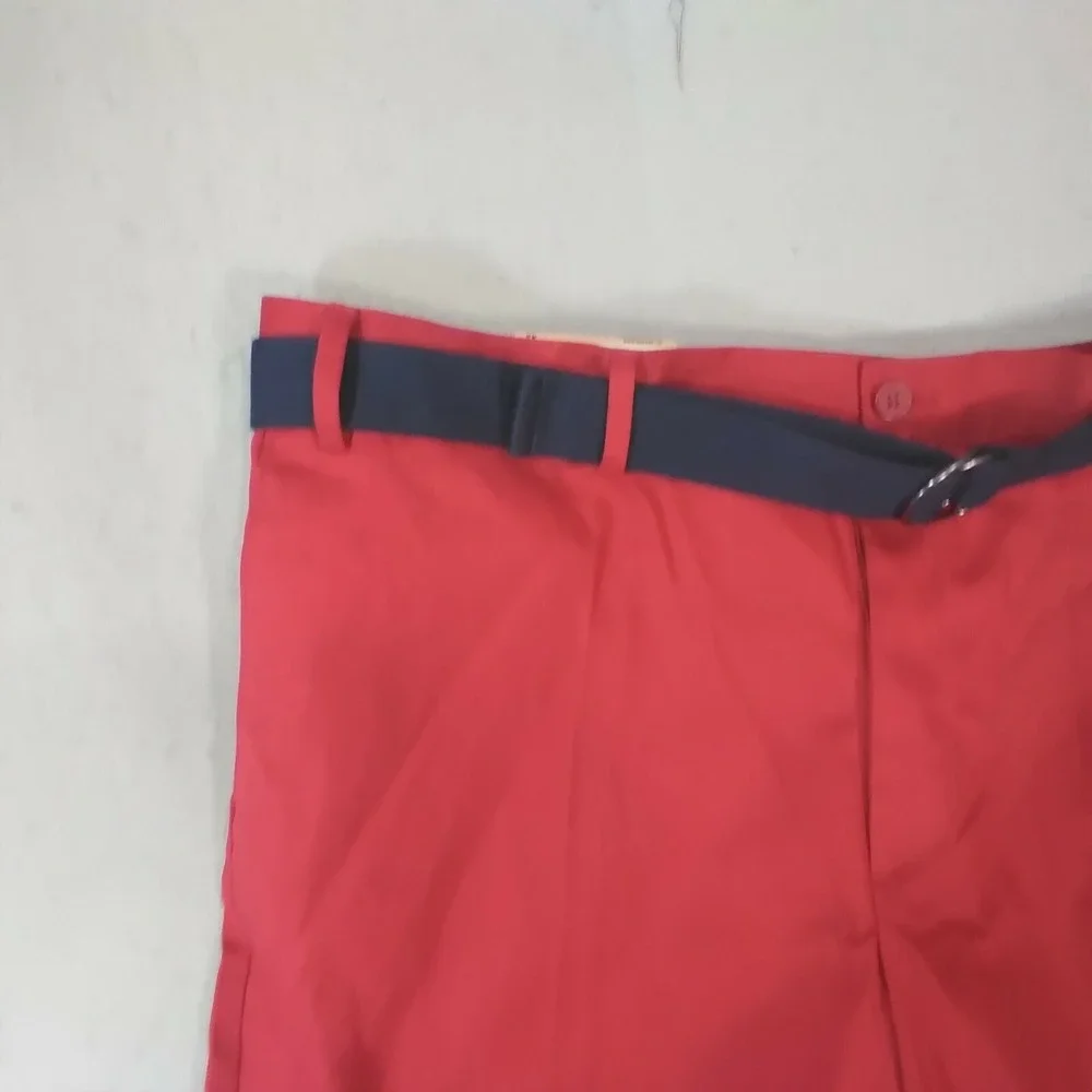 Savane shorts men's‎ 42 x 8 red cotton with belt outdoor retro NEW